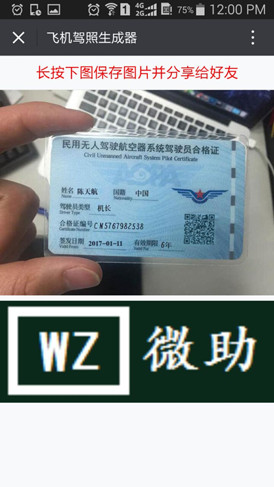 飞机驾照生成器装逼神器