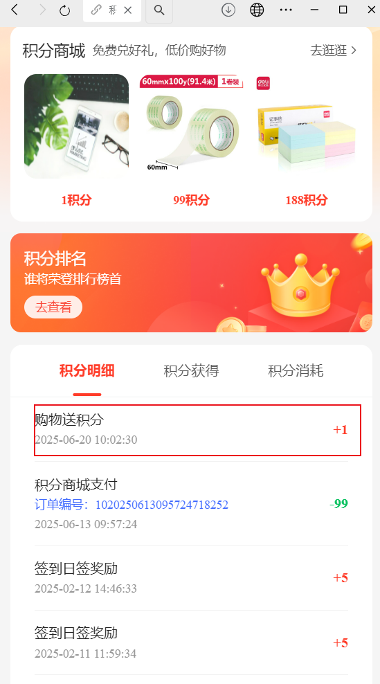 积分明细